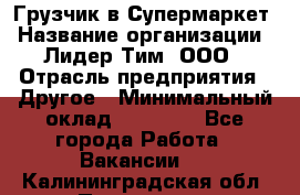 Грузчик в Супермаркет › Название организации ­ Лидер Тим, ООО › Отрасль предприятия ­ Другое › Минимальный оклад ­ 19 000 - Все города Работа » Вакансии   . Калининградская обл.,Приморск г.